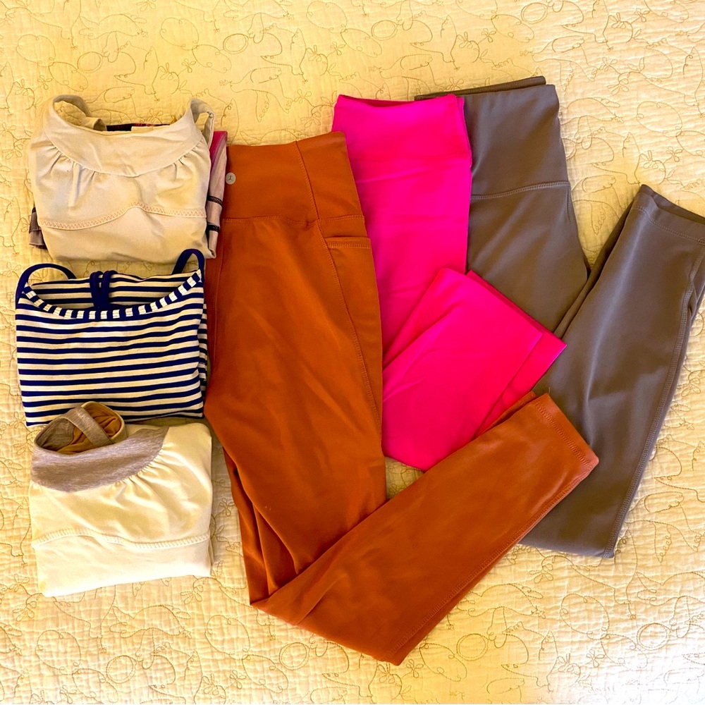Size 4 tops Lululemon, Beyond Yoga cropped leggings, 2 full length leggings